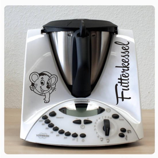 Futterkessel Maus Aufkleber Sticker für Thermomix TM31 TM Tattoo Küche TH008