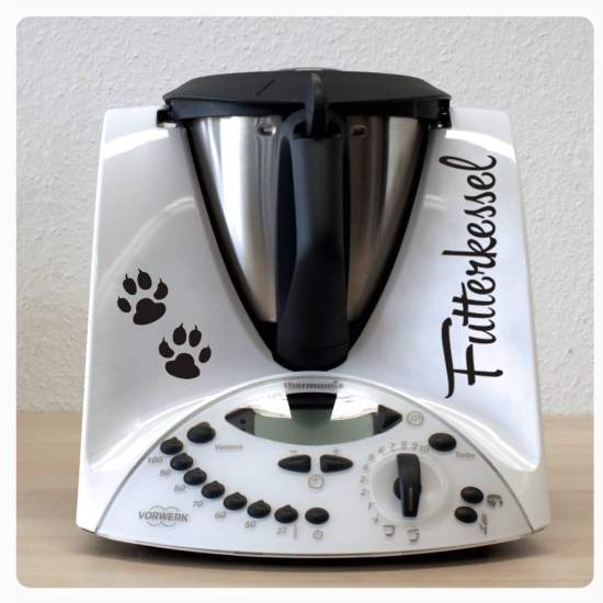 Futterkessel Pfoten Aufkleber Sticker für Thermomix TM31 TM TH050