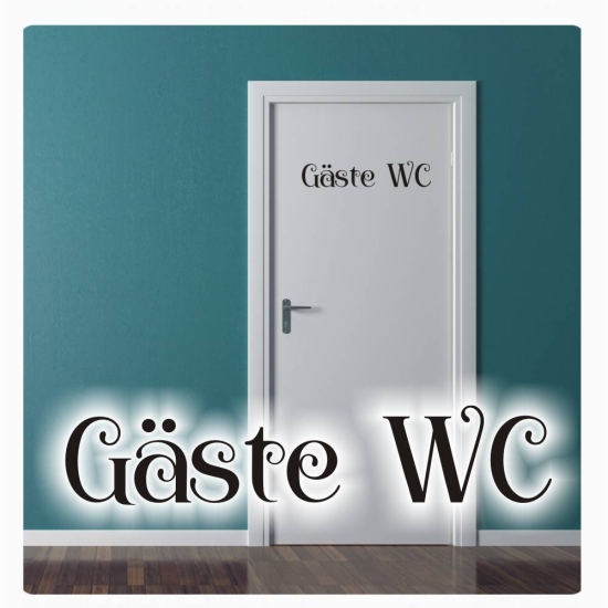 Gäste WC Tür Aufkleber Türaufkleber Wandtattoo Schriftzug Bad WC T450