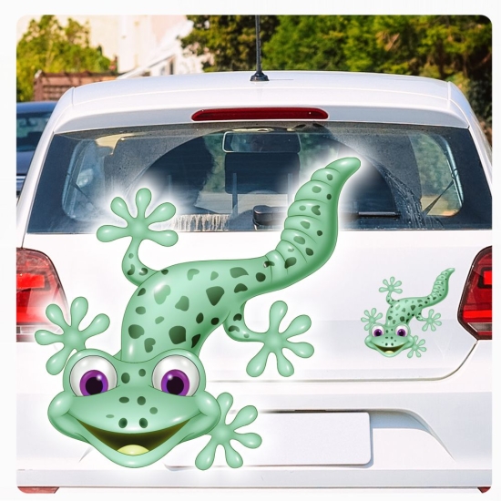 Autoaufkleber Gecko Eidechse Echse lustig witzig Sticker Auto Aufkleber Digitaldruck DA393