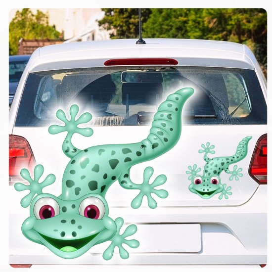 Autoaufkleber Gecko Eidechse Echse lustig witzig Sticker Auto Aufkleber Digitaldruck DA392