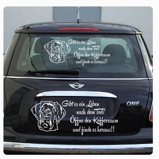 Schnauzer Riesenschnauzer Gibt es ein Leben nach dem Tod Sticker Auto Aufkleber A4277
