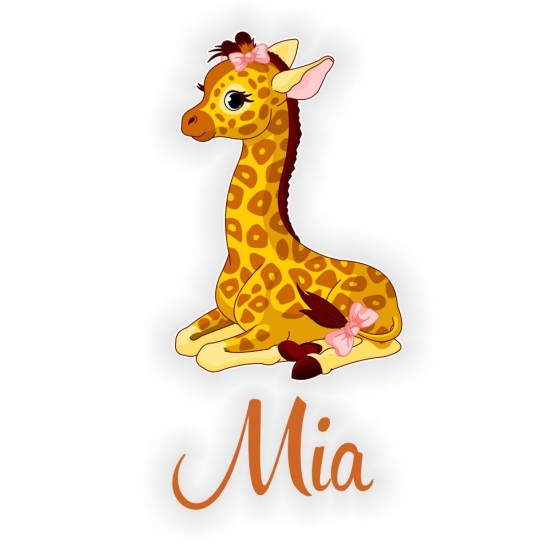 Türaufkleber Giraffe Pferd Mädchen Name Digitaldruck Wandtattoo Türtattoo DT047