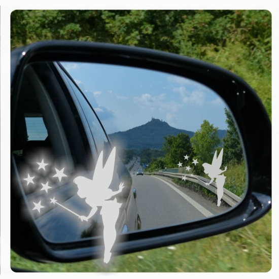 Auto Spiegel Aufkleber Elfe Fee Glasgravur Fairy Sterne clickstick G012