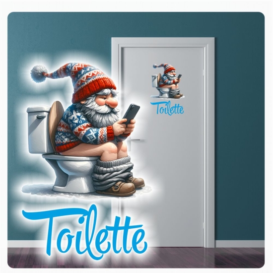Gnom Türaufkleber Toilette Handy Digitaldruck Wandtattoo Türtattoo DT602