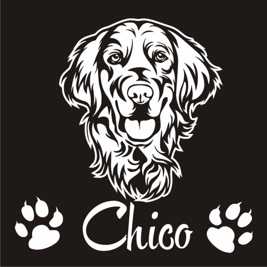 Hundeaufkleber Golden Retriver Name Pfoten Aufkleber A396