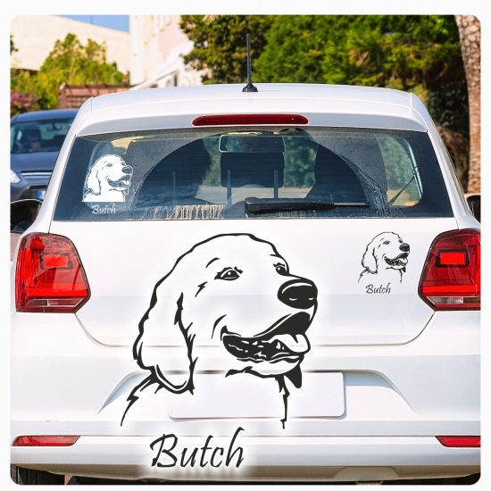 Golden Retriver Name Auto Aufkleber Sticker Hund A050