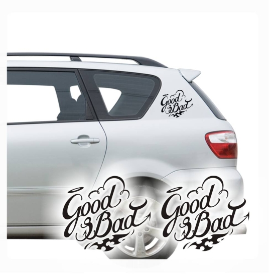 2er SET Good & Bad Auto Aufkleber Sticker Autoaufkleber A1163