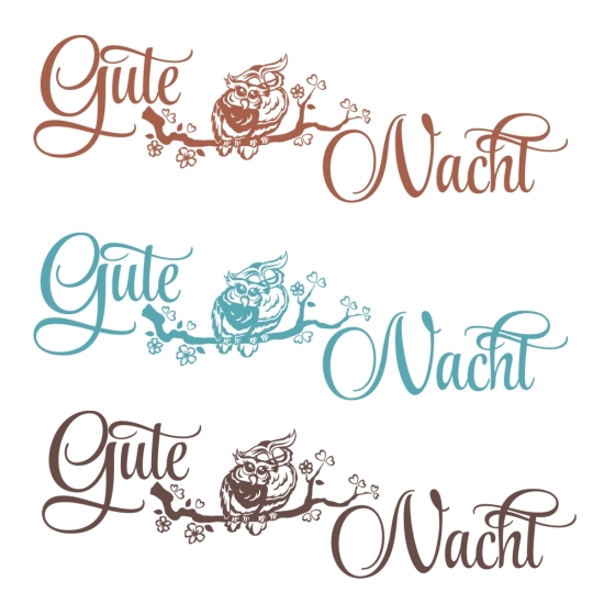 Wandtattoo Eule Gute Nacht Liebe Herzen Ast Eulen Zweig W1601