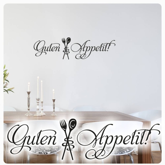 Guten Appetit Wandtattoo Wandaufkleber Vintage W1075