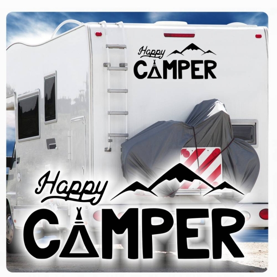 Happy Camper Wohnmobil Aufkleber Wohnwagen Caravan Sticker WoMo272