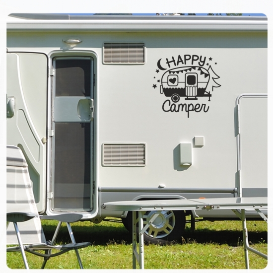 Wohnmobil Aufkleber Happy Camper WoMo Caravan Aufkleber Sticker WoMo331