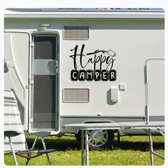 Wohnmobil Aufkleber Happy Camper Marshmellow Wohnwagen Caravan WoMo368