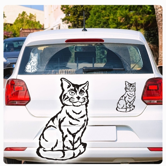 Hauskatze Katze Kitty Auto Aufkleber Autoaufkleber Sticker Aufkleber A1228