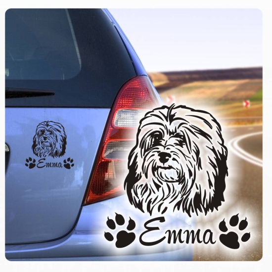 Hundeaufkleber Malteser Havaneser Bologneser Bolonka Autoaufkleber Sticker A251