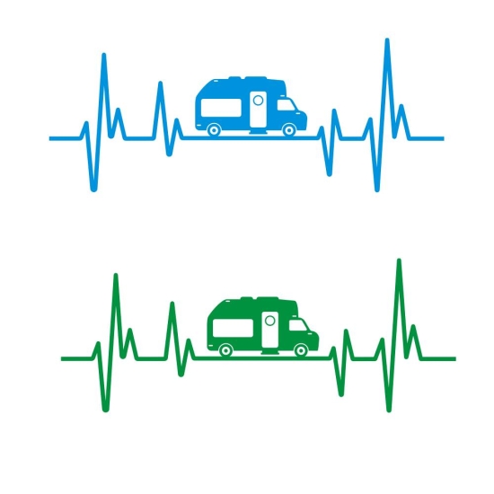 Autoaufkleber Herzschlag Heartbeat Camping Wohnmobil Auto Aufkleber A924