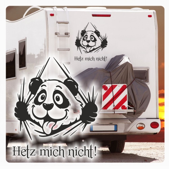 Wohnmobil Aufkleber Panda lustig Hetz mich nicht!  Caravan Wohnwagen Sticker WoMo434
