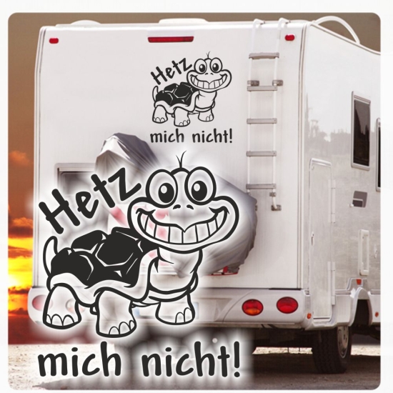 Wohnmobil Aufkleber Schildkröte Hetz mich nicht! WoMo Caravan Aufkleber Sticker WoMo121