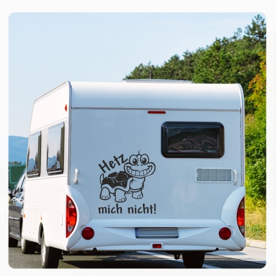 Wohnmobil Aufkleber Schildkröte Hetz mich nicht! WoMo Caravan Aufkleber Sticker WoMo121