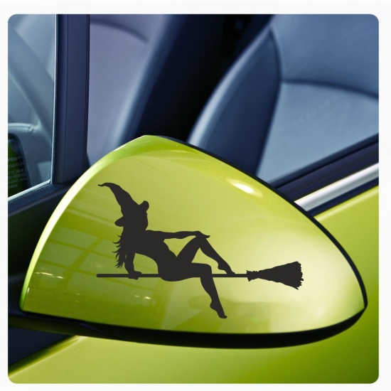 Hexen Hexe Seitenspiegelaufkleber Autoaufkleber Spiegelaufkleber Sticker A4216