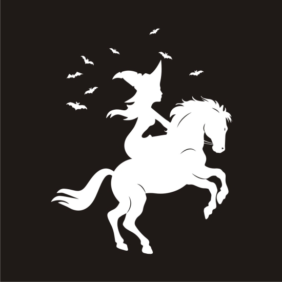 Hexe Sterne Fledermaus Autoaufkleber Aufkleber Sticker Auto Pferd A943