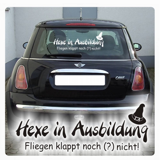 Hexe in Ausbildung Autoaufkleber Heckscheiben Aufkleber Aufkleber A1180