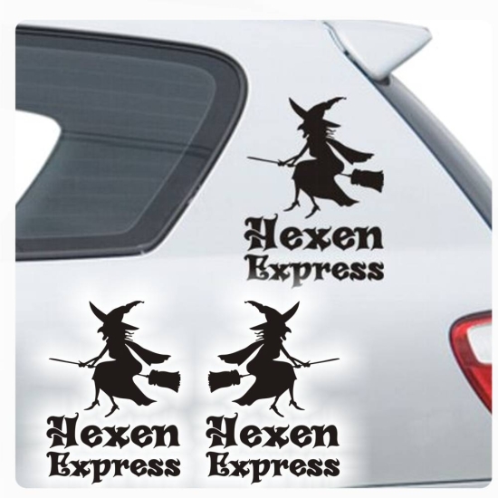 2er Set Hexen Express Auto Aufkleber Hexe Autoaufkleber A1120