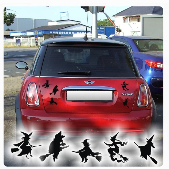 2 Hexen Witch Aufkleber Auto PC Deko Sticker Tattoo Gothic Autoaufkleber A115
