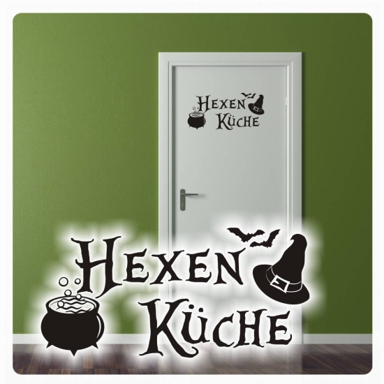 Hexenküche Hexen Küche Tür Aufkleber Wandtattoo T667