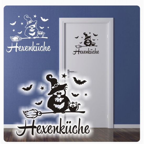Türaufkleber Küche Hexenküche Eule Wandaufkleber Aufkleber Sticker T447