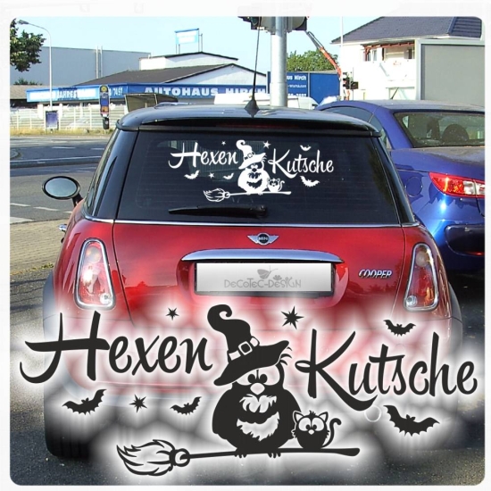 Auto Aufkleber Hexenkutsche Hexen Kutsche Hexe Autoaufkleber Sticker A4027