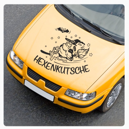 Eule Hexe Katze Hexenkutsche Auto Aufkleber Motorhaube Fledermaus Sterne A4185