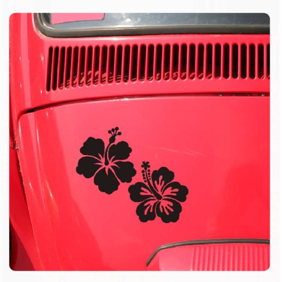 Hibiskus Blume Blüten Hawaii Auto Aufkleber Hibiscus 2er SET clickstick A080