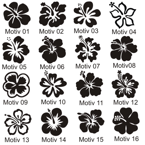 Autoaufkleber Blumen Hibiskus Hawaiiblumen M1931 - .de
