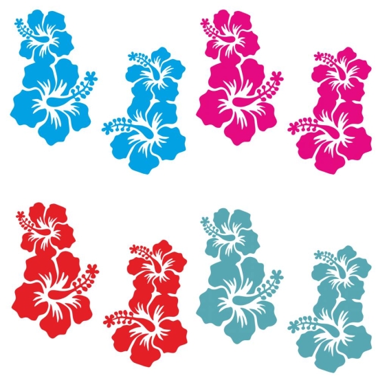 Aufkleber Sticker für Thermomix TM5 TM 6 Hibiskus Hawaii Blumen Tattoo TH802