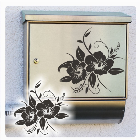 Hibiskus Blumen Briefkasten Aufkleber Auto Sticker Autoaufkleber Tattoo B004