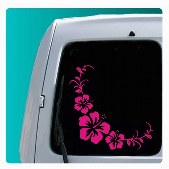 2 Hibiskus Hawaii Blumen Blüten Auto Aufkleber Sticker Autoaufkleber Ranke A002