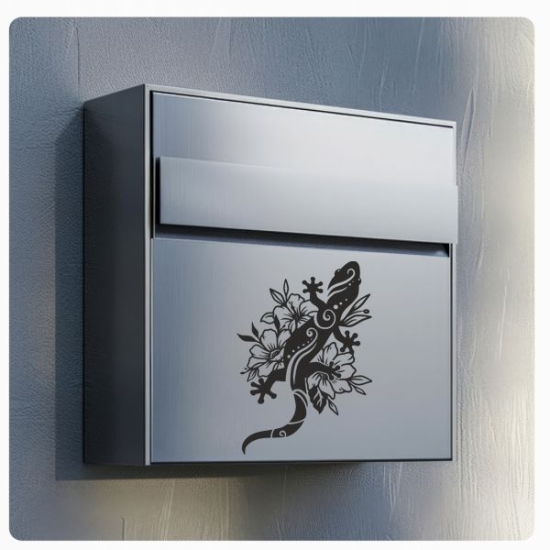 Briefkasten Aufkleber Hibiskus Gecko Gekko Echse Auto Sticker Briefkastenaufkleber B026