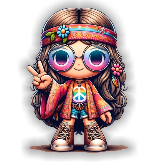 Hippiemädchen Hippie Peace Autoaufkleber Sticker Auto Aufkleber Digitaldruck DA344