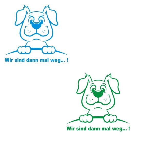 Wohnmobil Aufkleber Hund Wir sind dann mal weg! Comic WoMo294