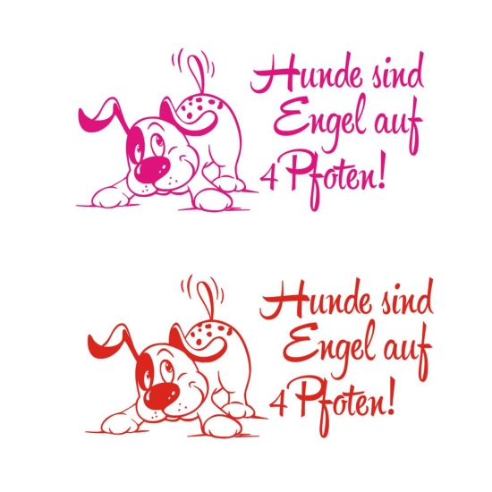 Hundeaufkleber Comic Hund Hunde sind Engel auf 4 Pfoten Sticker Auto Aufkleber A538