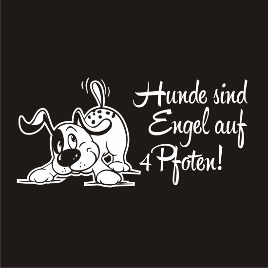 Hundeaufkleber Comic Hund Hunde sind Engel auf 4 Pfoten Sticker Auto Aufkleber A538