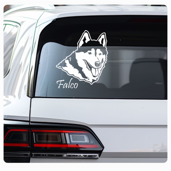 Siberian Husky Name Auto Aufkleber Autoaufkleber Sticker Hund A092