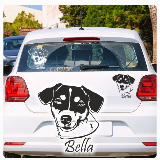 Jack Russell Name Auto Aufkleber Sticker Hund Autoaufkleber A043