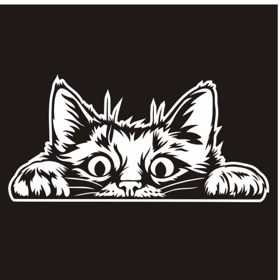 Preview: Auto Aufkleber Katze schaut raus Kätzchen Autoaufkleber clickstick A731