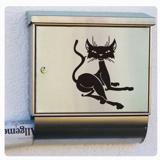 Briefkastenaufkleber Coole Katze Kätzchen Aufkleber B017