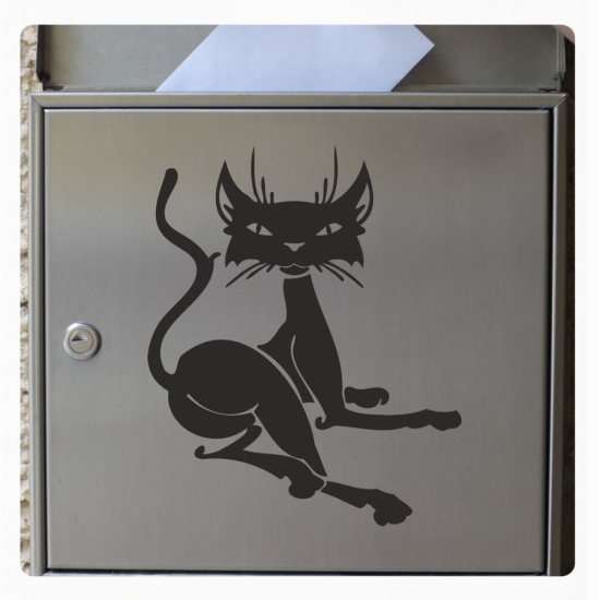 Briefkastenaufkleber Coole Katze Kätzchen Aufkleber B017