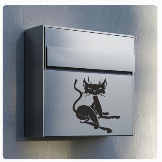 Briefkastenaufkleber Coole Katze Kätzchen Aufkleber B017