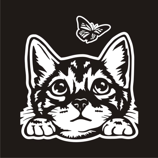 Katze Kitty Kätzchen Butterfly Pfoten Autoaufkleber Auto Aufkleber Sticker A858