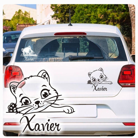 Autoaufkleber Name Katze Kätzchen Kitty Baby Pfoten Sticker Aufkleber Auto A1008
